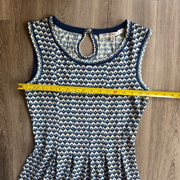 Max Studio Dress Sleeveless Blue Geo Print Stretch Size XS fits S - Picture 6 of 11